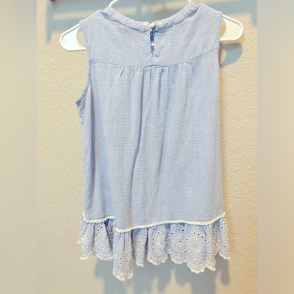 Light Blue Top with Crochet Lace Details size Small - Picture 2 of 3
